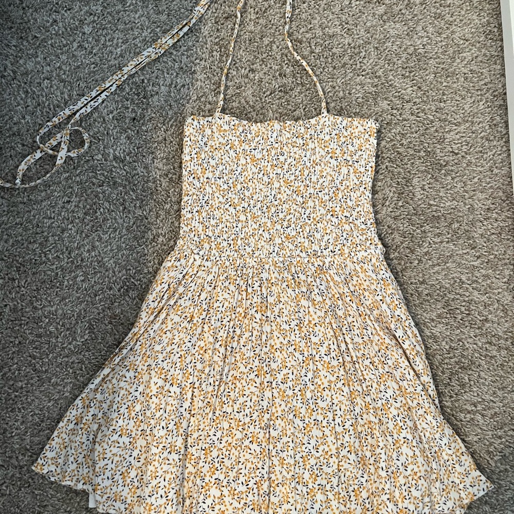 Windsor Floral Mini Dress in Yellow and White